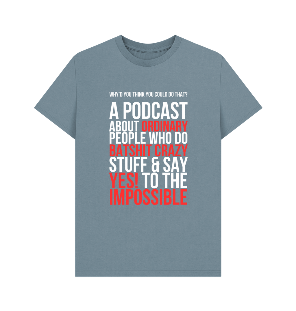 Stone Blue Printed T-shirt Front